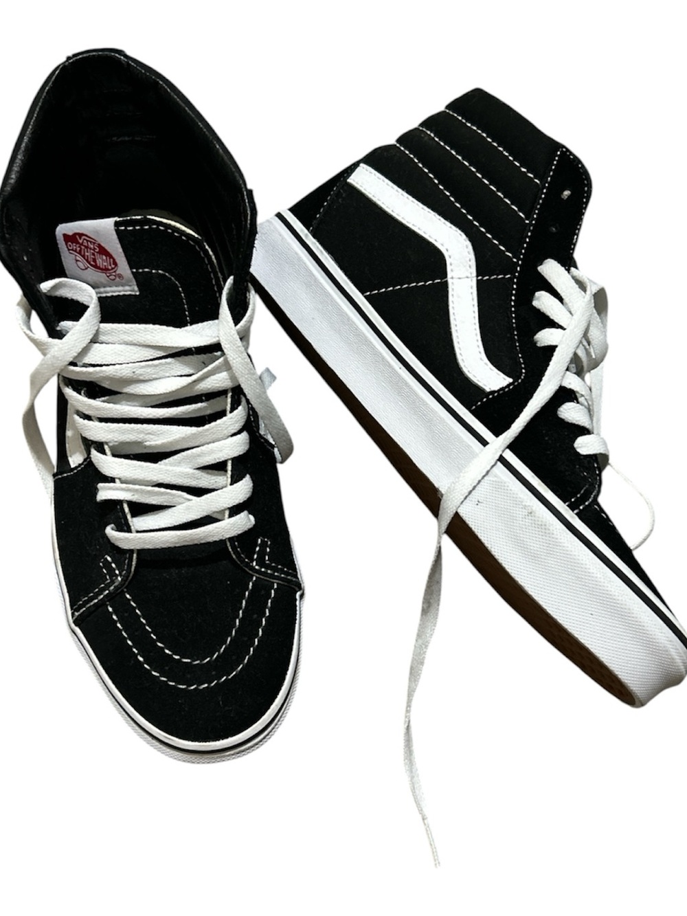 Vans Black & White High-Top Skate Shoes
